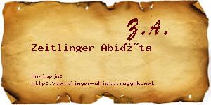 Zeitlinger Abiáta névjegykártya